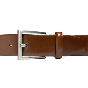 Suitsupply Mens Cognac Brown Genuine Leather Dress Belt Made in Italy Size 34